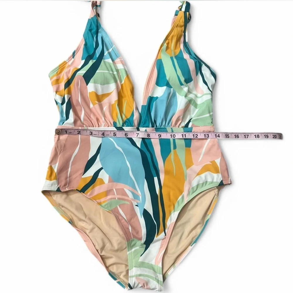 Tropical Print One Piece Swimsuit‎